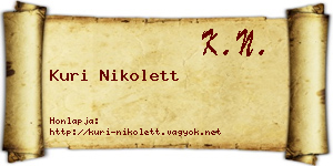 Kuri Nikolett névjegykártya
